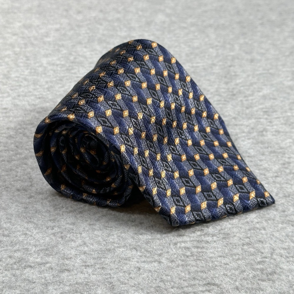 Van Heusen Vintage 100% Silk Made in USA Blue Geometric Men's‎ Tie
